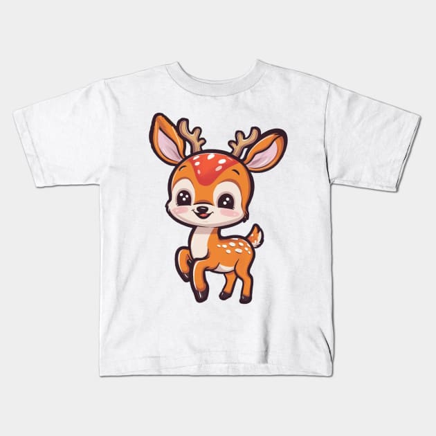 Baby Deer Cute Kids T-Shirt by alby store